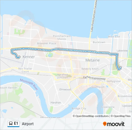 E1 Bus Line Map