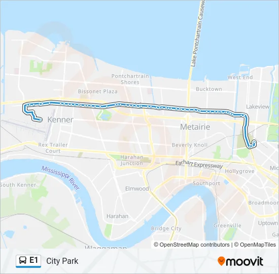 E1 Bus Line Map