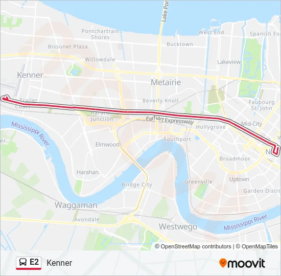 E2 Bus Line Map