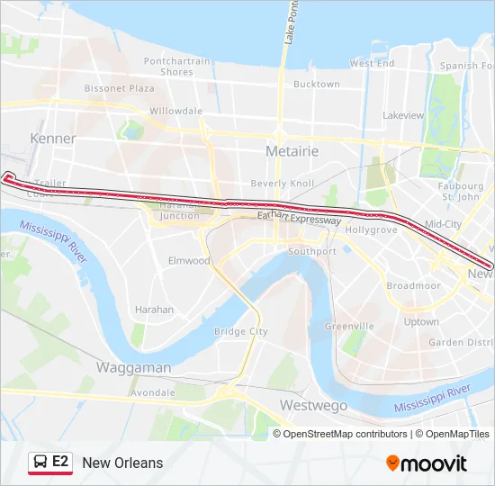 E2 Bus Line Map
