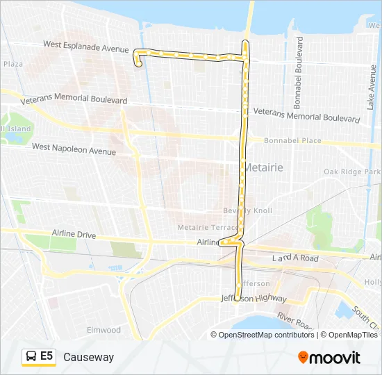 E5 Bus Line Map