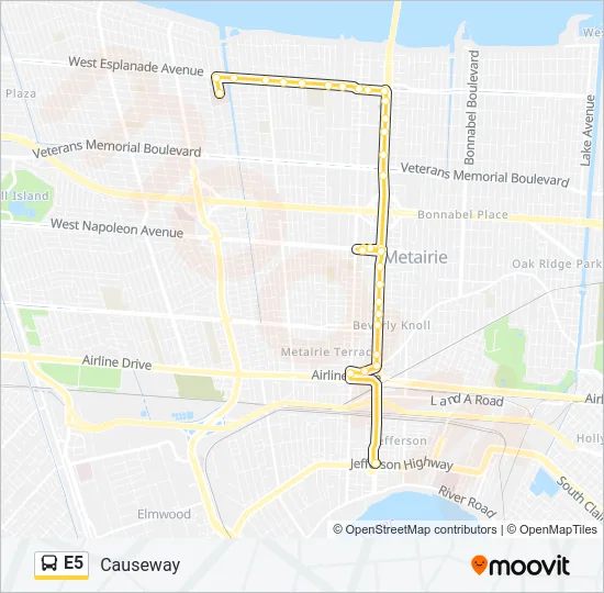 E5 Bus Line Map