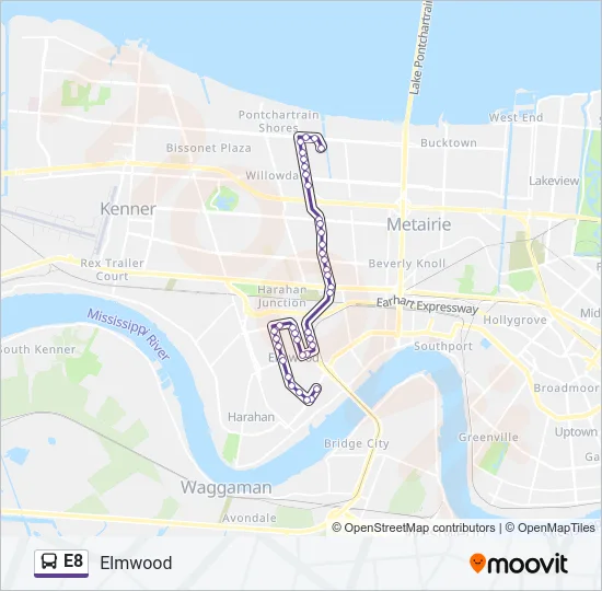 E8 Bus Line Map