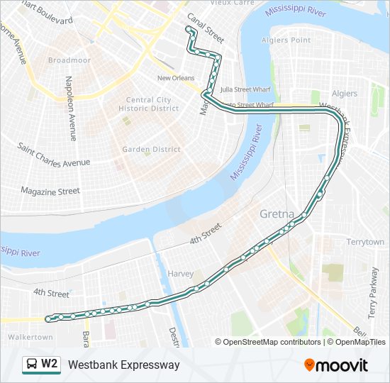 Mapa de W2 de autobús