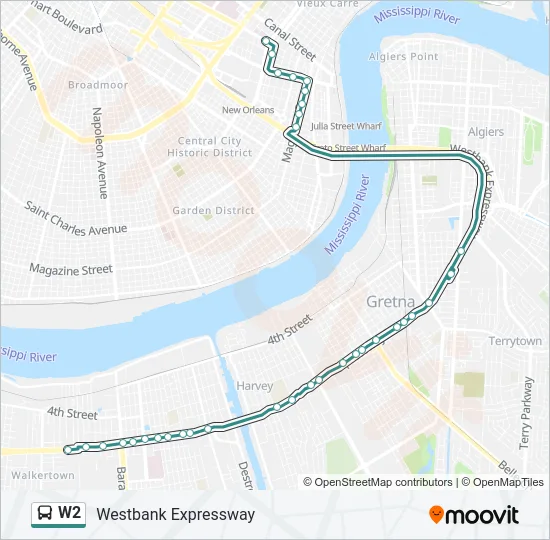W2 Bus Line Map