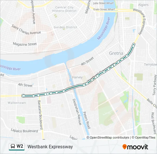 W2 Bus Line Map