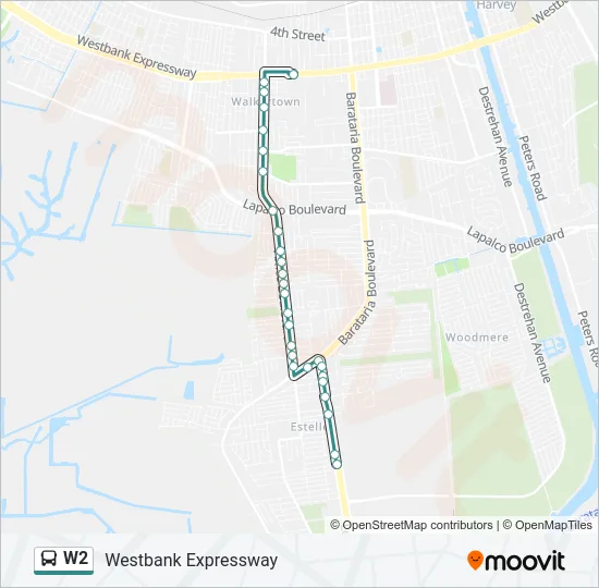 W2 Bus Line Map