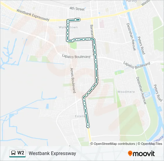 W2 Bus Line Map