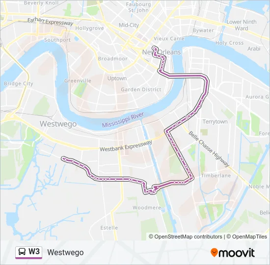W3 Bus Line Map