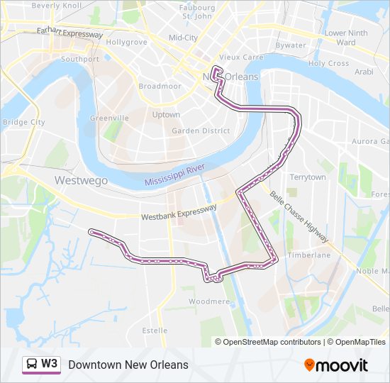 W3 bus Line Map