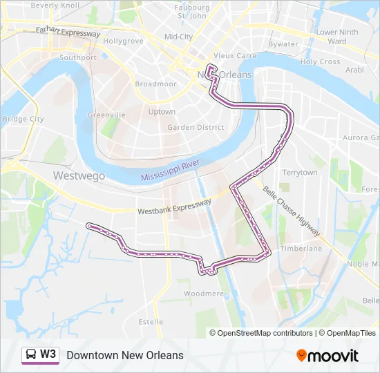 W3 Bus Line Map