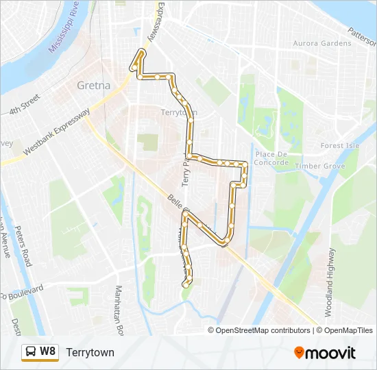 W8 Bus Line Map