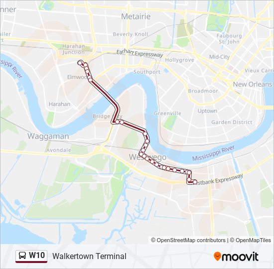 W10 bus Line Map