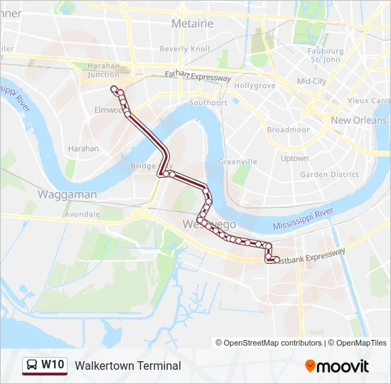 W10 Bus Line Map