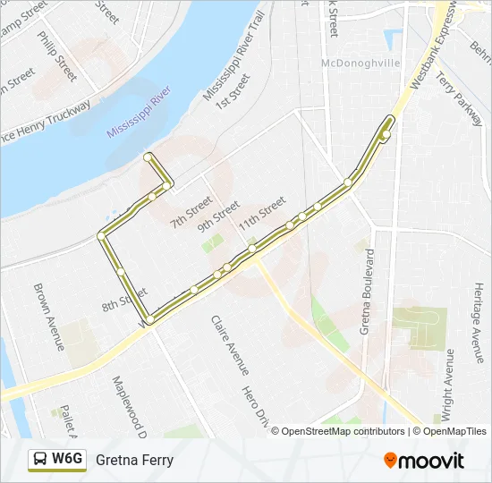 W6G Bus Line Map