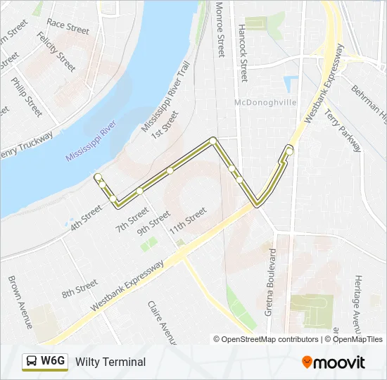 W6G Bus Line Map