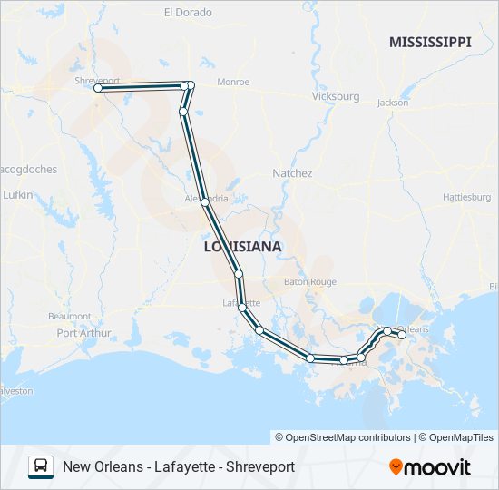 Mapa de GREYHOUND US1170S de autobús