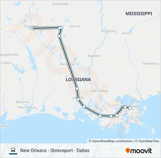 GREYHOUND US1170S Bus Line Map