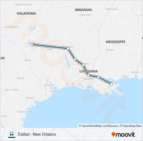 GREYHOUND 2221 bus Line Map