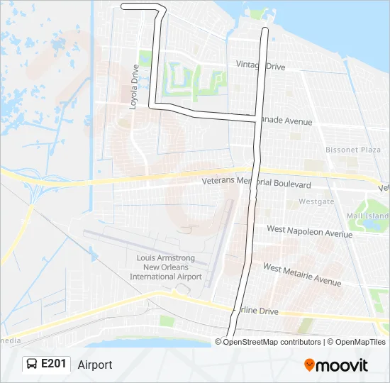 E201 Bus Line Map