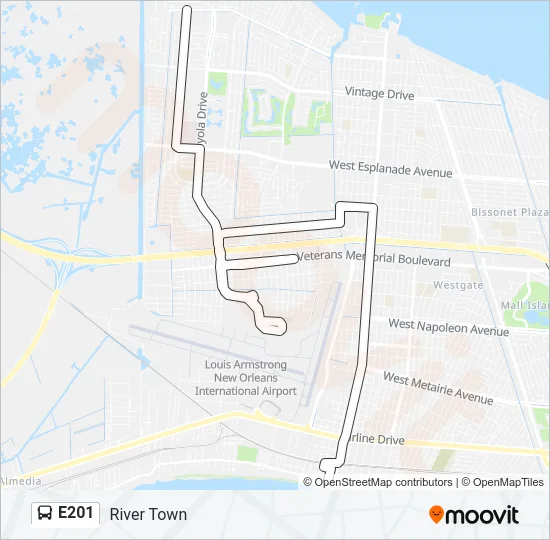 E201 Bus Line Map