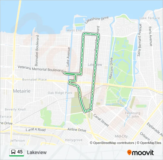 45 Bus Line Map