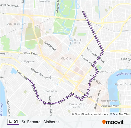 51 Bus Line Map