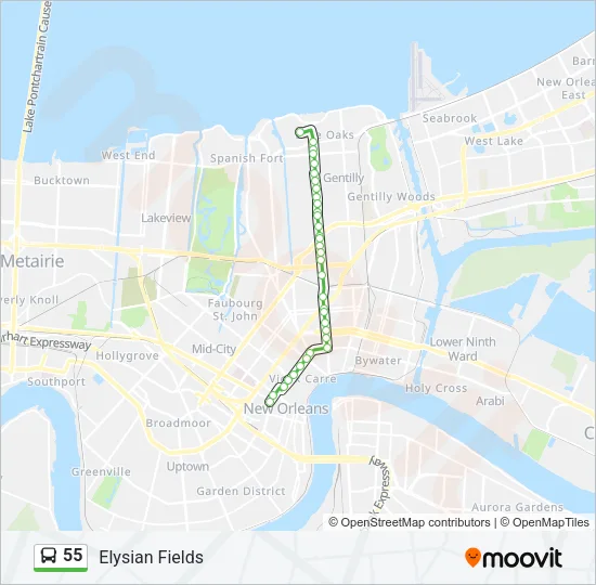 55 Bus Line Map