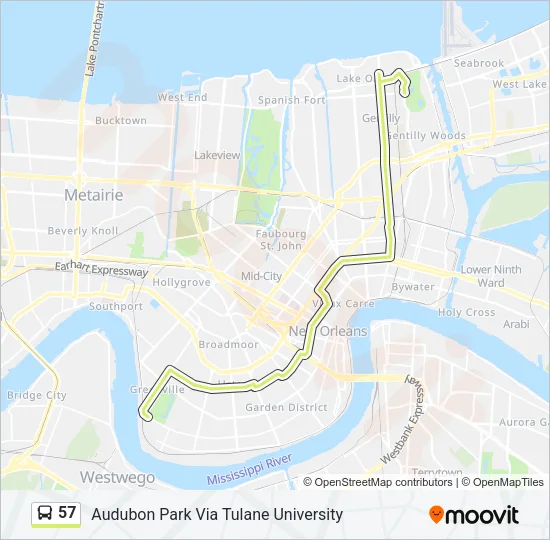 57 Bus Line Map