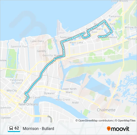 62 Bus Line Map