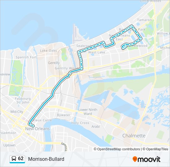 62 bus Line Map