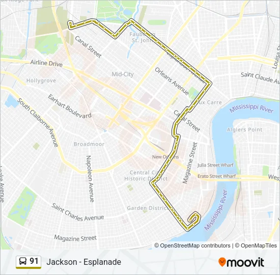 91 Bus Line Map