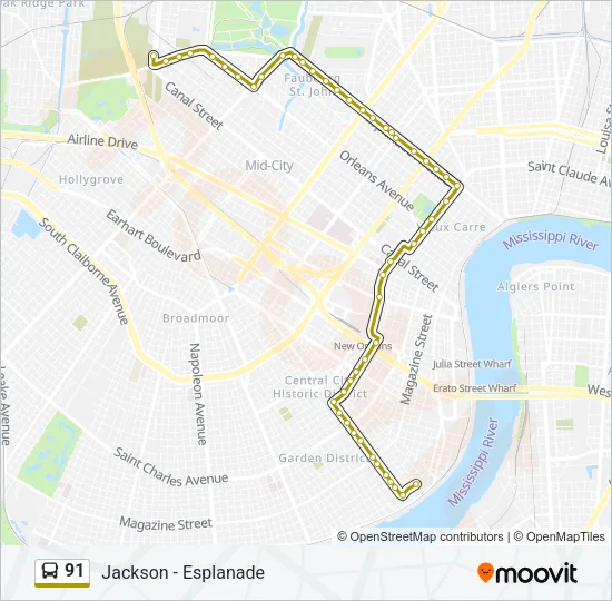 91 Bus Line Map