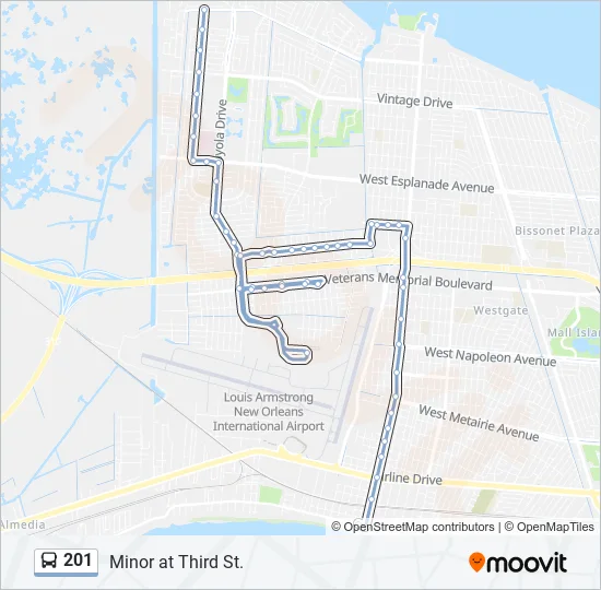 201 Bus Line Map