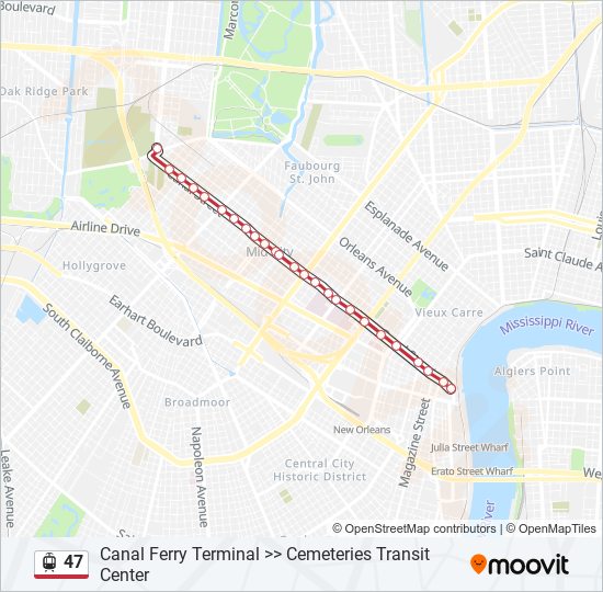 Mapa de 47 de Streetcar