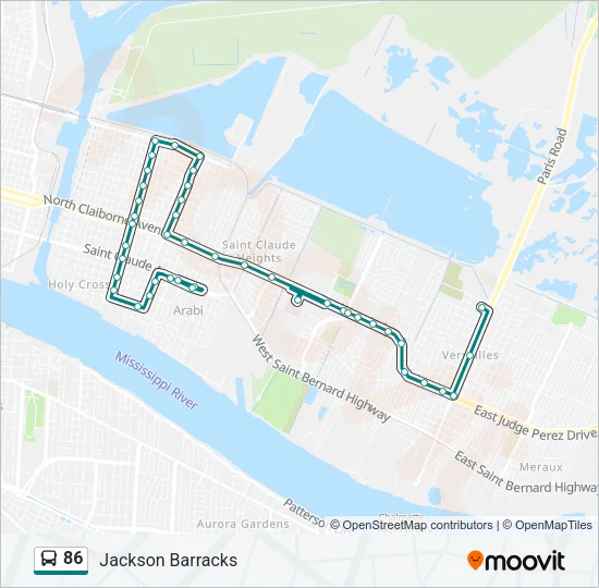 86 Bus Line Map
