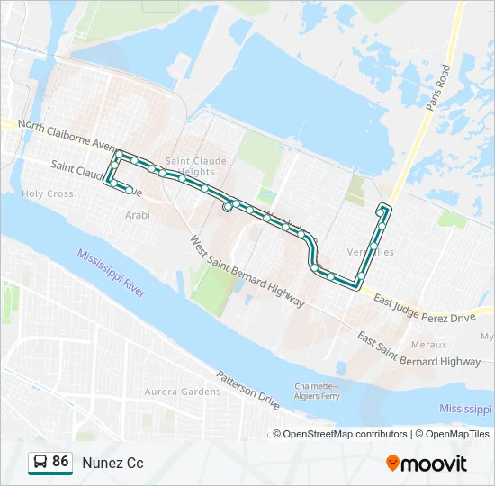 86 Bus Line Map