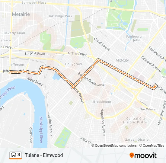 3 Bus Line Map