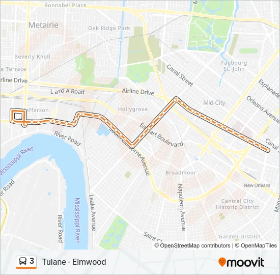 3 Bus Line Map