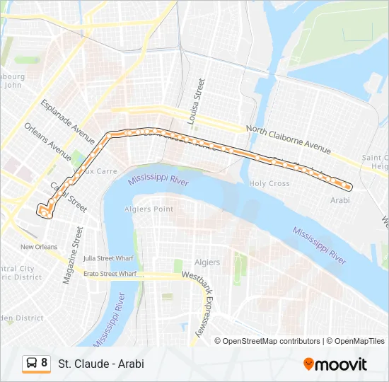 8 Bus Line Map