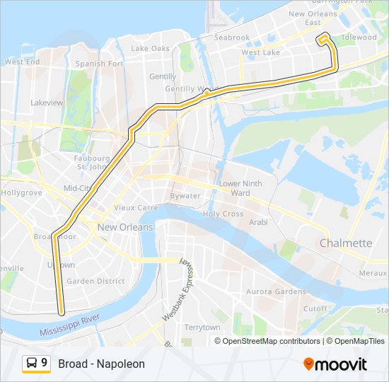 9 Bus Line Map