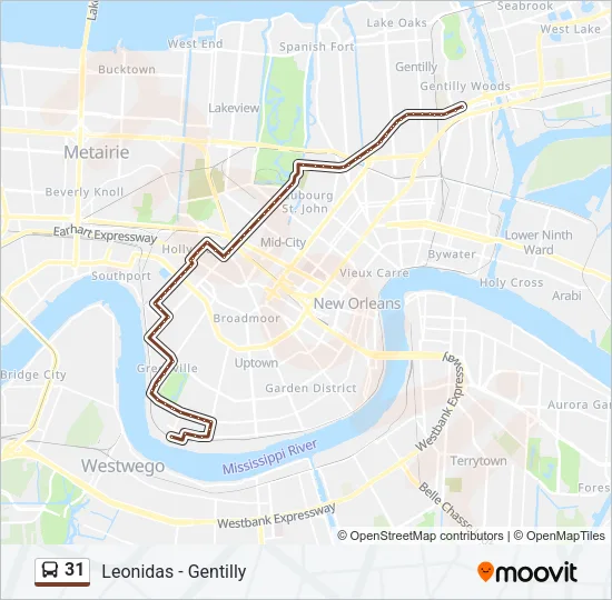 31 Bus Line Map