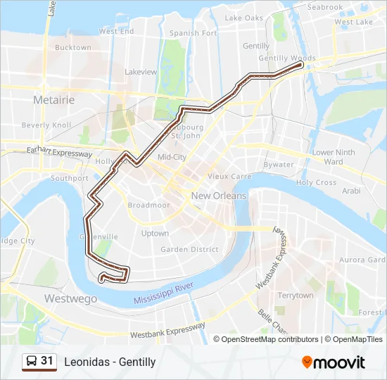 31 Bus Line Map