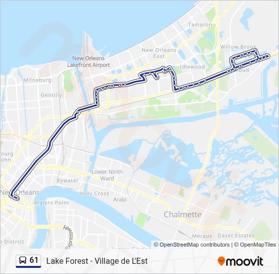 61 Route: Schedules, Stops & Maps - Detour - Village De L'Est