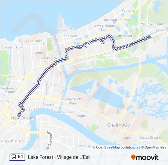 61 Bus Line Map