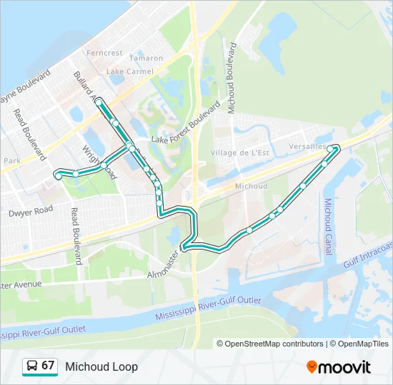 67 Bus Line Map