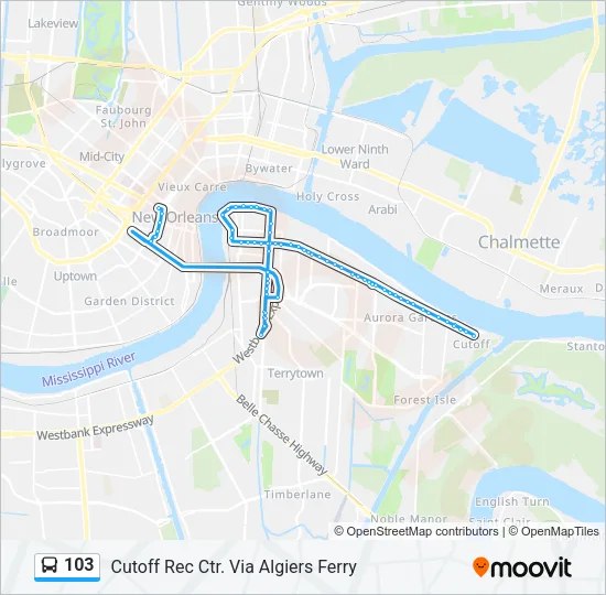 103 Bus Line Map
