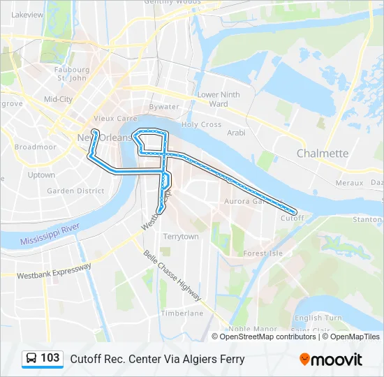 103 Bus Line Map