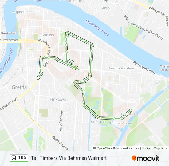 105 Bus Line Map
