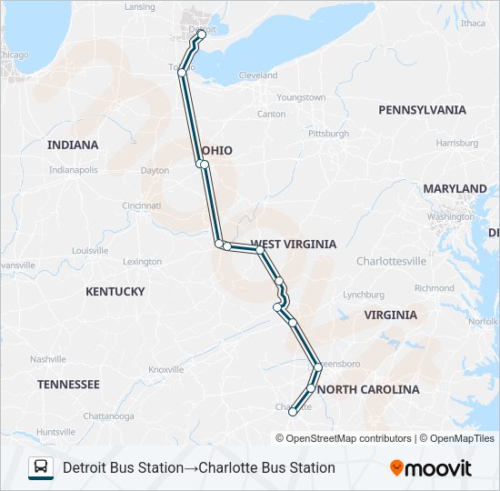 GREYHOUND US0140 Bus Line Map